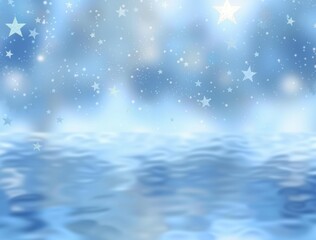 Blue and White Background With White Stars