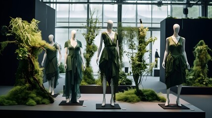 An image of a sustainable fashion exhibition