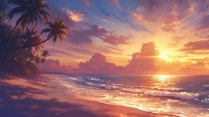 Foto op Plexiglas 南国の海、日没7 © 孝広 河野