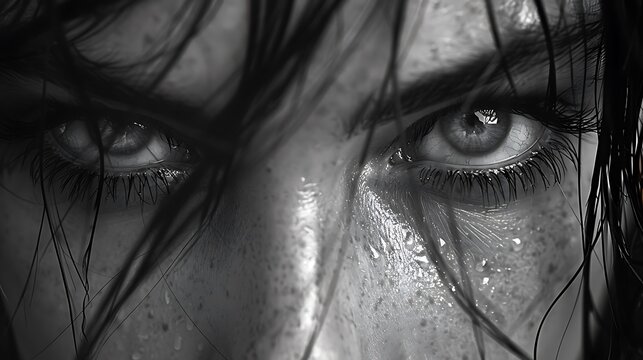 Witness the raw vulnerability of unshed tears glistening in the corners of eyes that hold the weight of unspoken sorrows.
