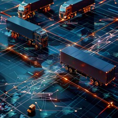 AI-guided logistics networks visualizing the seamless