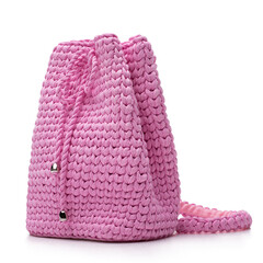 Isolated view of knitted woman s bag
