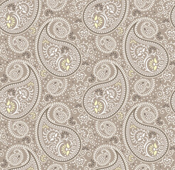 Seamless traditional Asian paisley pattern design