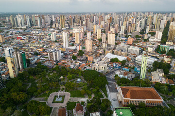 Aerial View of the Republic Square and Belem City in North of Brazil