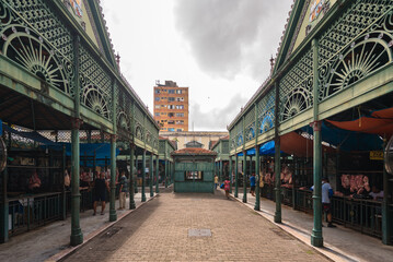 Municipal Market, Part of the Ver o Peso Complex, Used as Meat Market in Belem City in North of Brazil - obrazy, fototapety, plakaty