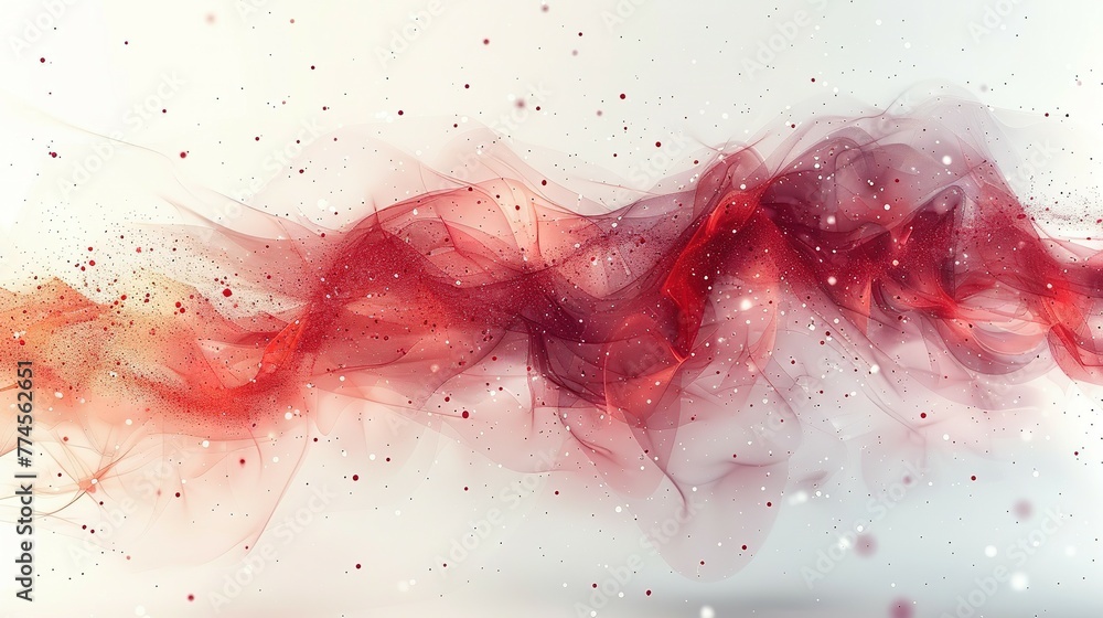 Wall mural abstract red and white virtual network - design element for technology background - connectivity bac