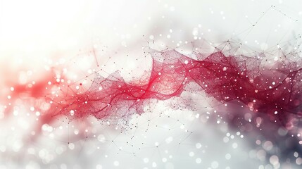 abstract red and white virtual network - design element for technology background - connectivity backdrop illustration - generative ai