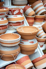 Hand-built clay pots