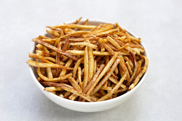 Crispy banana sticks. Fruit snack