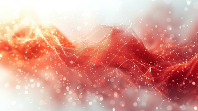 abstract red and white virtual network - design element for technology background - connectivity backdrop illustration - generative ai