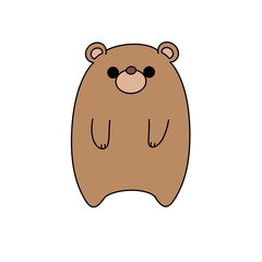 A cartoon bear is waving at the camera. The bear is cute and friendly.