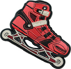 Rollerblade embroidery patch isolated. - obrazy, fototapety, plakaty
