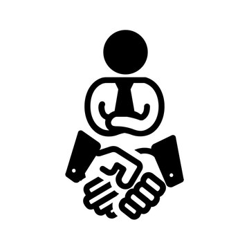 Vector solid black icon for Broker hub