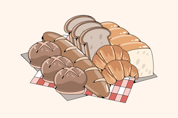 Hand Drawn Bakery Illustration Set