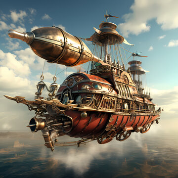 Steampunk airship race.
