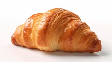 Croissant isolated on white background, clipping path included in file