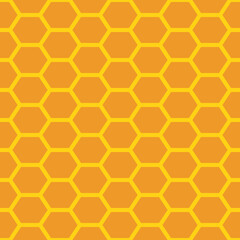 Hexagon seamless pattern. Honeycomb stylish abstract texture. Repeating geometric tiles, honey, yellow