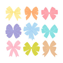 Vector set of ribbon bows