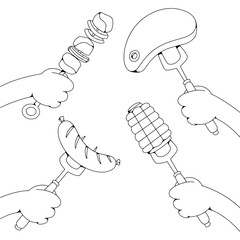 Hand Drawn Barbecue Illustration Set