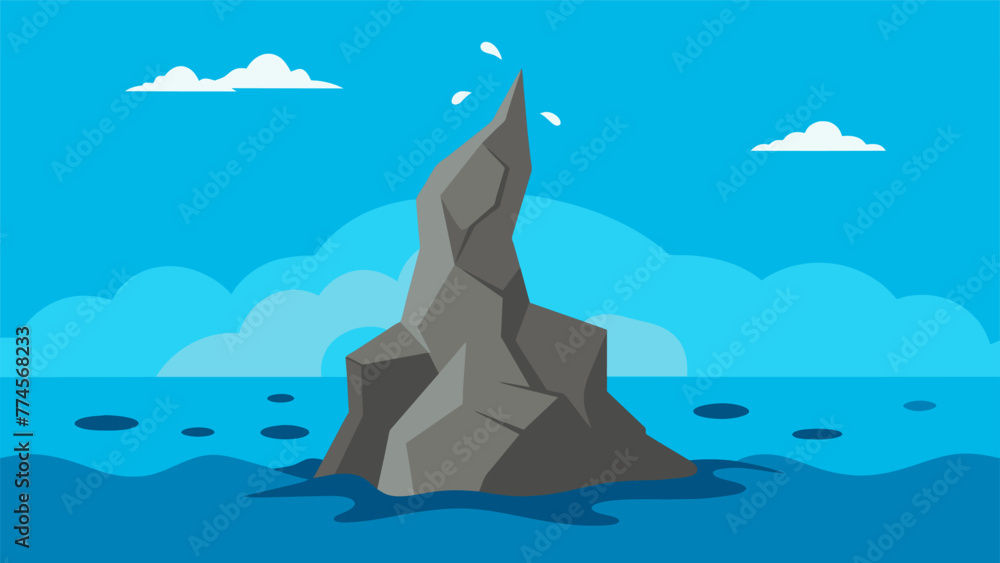 Aufkleber a rock eroded by water over time but still standing tall and resilient representing the ability to e