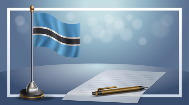Botswana National Day, template banner with bokeh background, vector Illustration