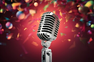 Classic microphone adds retro vibe to party atmosphere