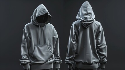 Urban Edge: A sleek gray hoodie, perfect for a sharp, modern silhouette.