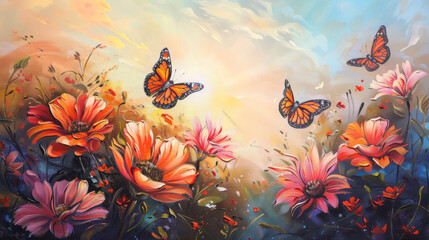 painting of beautiful colorful flowers