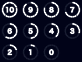 光る円型カウンターセットA：白