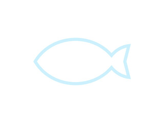 ミニマル魚マーク：薄青線