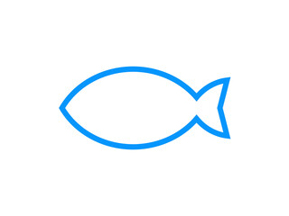 ミニマル魚マーク：青線