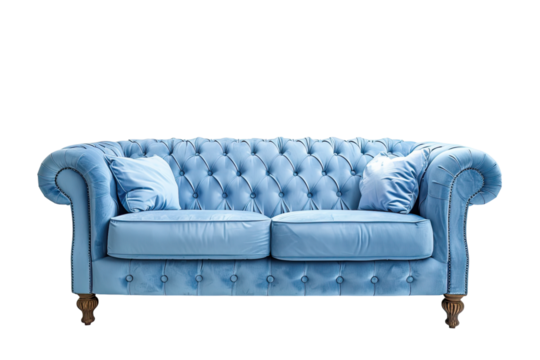 ight blue sofa isolated on transparent