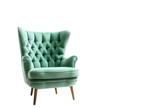 mint chair isolated on transparent