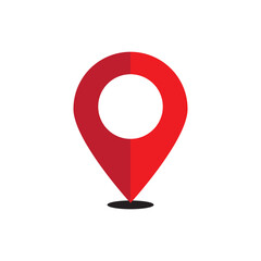 different colors of map pointer icons with soft shadows in a flat style. Vector collection of markers in different colors. Specifies location points of objects on the maps or charts.