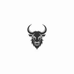 Fototapeta premium Buffalo logo design vector flat illustration