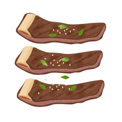 Vector Illustration Logo Korean barbecue galbi gui