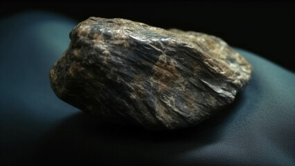 Satterlyite is rare precious natural stone on black background. AI generated. Header banner mockup with space.