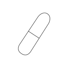 A pill is shown in a white background. It is a pill that is used to treat a medical condition