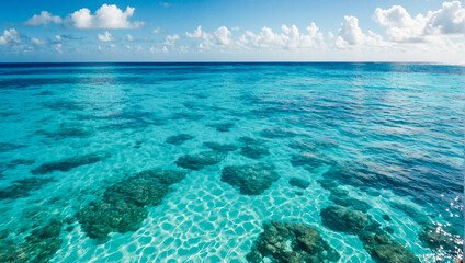 Fototapeta na wymiar Light blue Bahama water background 