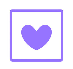 シンプルな紫色のハートマークアイコン