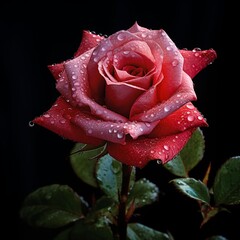 illustration of A rose delicate and elegant has pink and red velvet, Generative ai