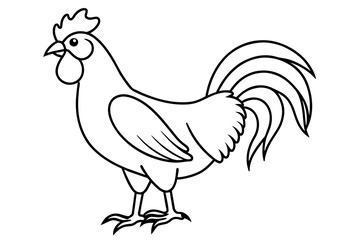 Fototapeta na wymiar line art of a rooster