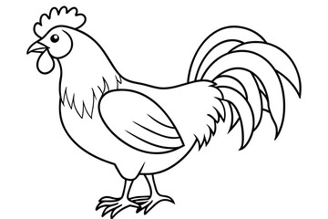 line art of a rooster