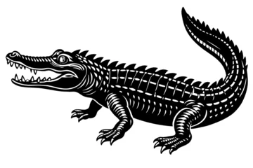 Fototapeten crocodile silhouette vector illustration © CreativeDesigns
