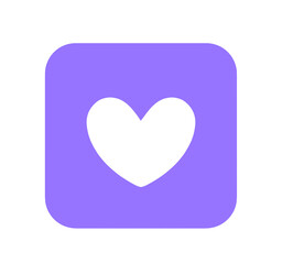 シンプルな紫色のハートマークアイコン