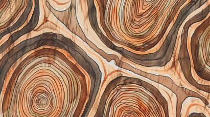 Wood grain pattern, Seamless pattern, retro watercolor background