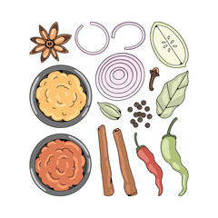 India Spices Ingredient Illustration