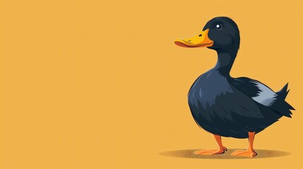 Obraz premium Playful duck illustration with minimalist background