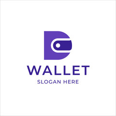 Wallet Modern Minimal Purple Logo