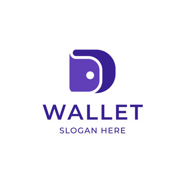 Wallet Modern Minimal Purple Logo